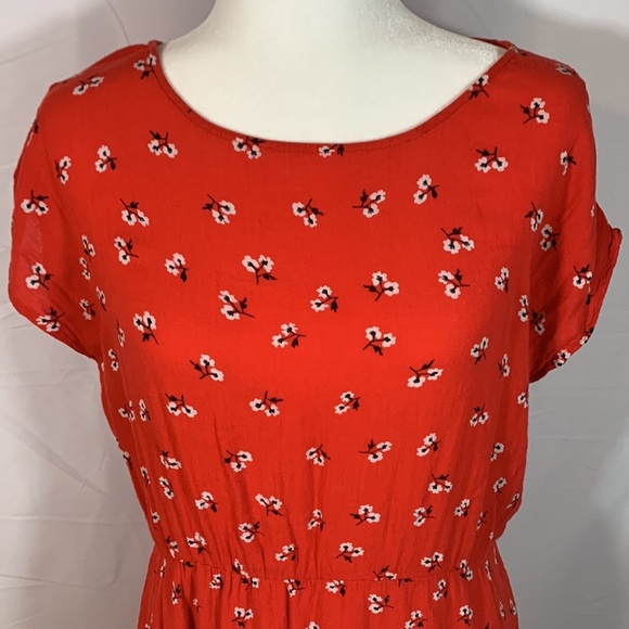 Twik by Simons Red Floral Mid Length Summer Dress - Picture 2 of 9